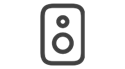 Icon representing sound emission for audio output.